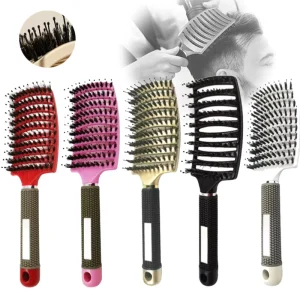 Women Hair Scalp Massage Comb Bristle Nylon Hairbrush Curly Detangle Hair Brush for Salon Hairdressing Tools