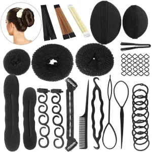 Women Ponytail Hair Braiding Tools DIY Daily Hair Styling Tools Sets 47pcs Salon Braided Hair Tools Sets