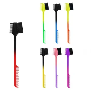 Women’s Double Control Black Resin Wig Edge Hairbrush Eyelash Comb for Dreadlocks Premium Plastic
