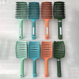 Women’s Nylon Hairbrush with Round Cushion Scalp Massage Comb for Wet Curly Hair Brushing Salon Barber Hairdressing Styling Tool