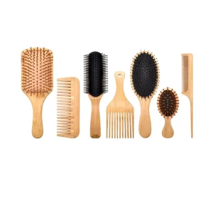 Wooden Hair Brush and Comb Reduce Frizz and Static Massage Scalp Paddle Hairbrush for Women