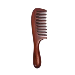 Wooden Hair Comb and Hair Brush Wide Tooth Long Handle Wood Comb