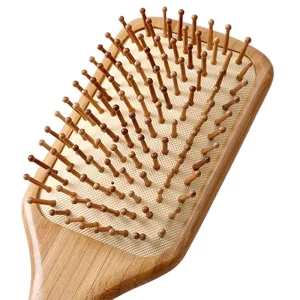 Wooden Paddle Detangler Comb Premium Bamboo Bristle Hairbrush for Anti Static & Massaging Scalp