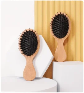 Wooden Small Travel Hairbrush Hair Brush Wood Travel Brush Mini Hairbrush Massage Scalp Pocket Detangling Brush Graduation Gift