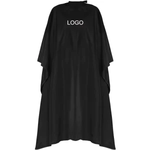YKYS Custom Logo Black Hair Salon Shawl Waterproof Anti static Pongee Barber Capes High Quality Hair Cutting Cape for
