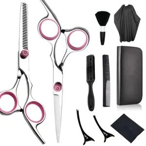 pink Beauty Stainless Steel Home Use Hair Hairdressing Scissors 6 Inch Set Hair Scissors Barbershop